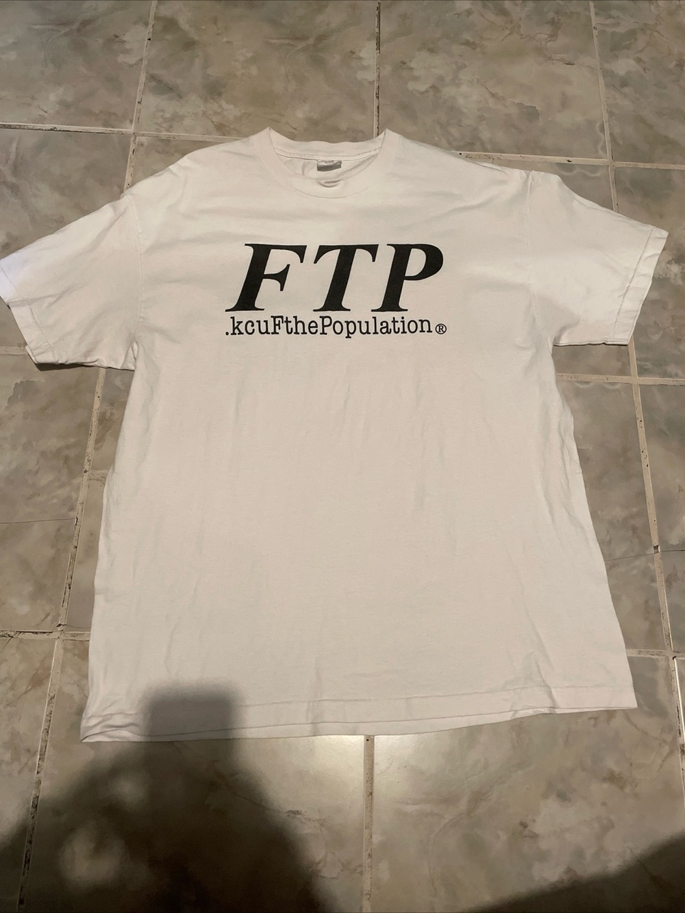 FTP F The Population Tee Shirt Men’s XL White Short Sleeve OG Logo